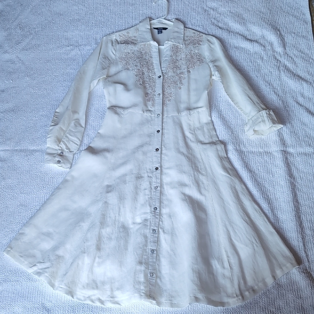 Hatley Cream Button-Down Dress